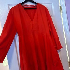 Zara Red V-Neck Dress